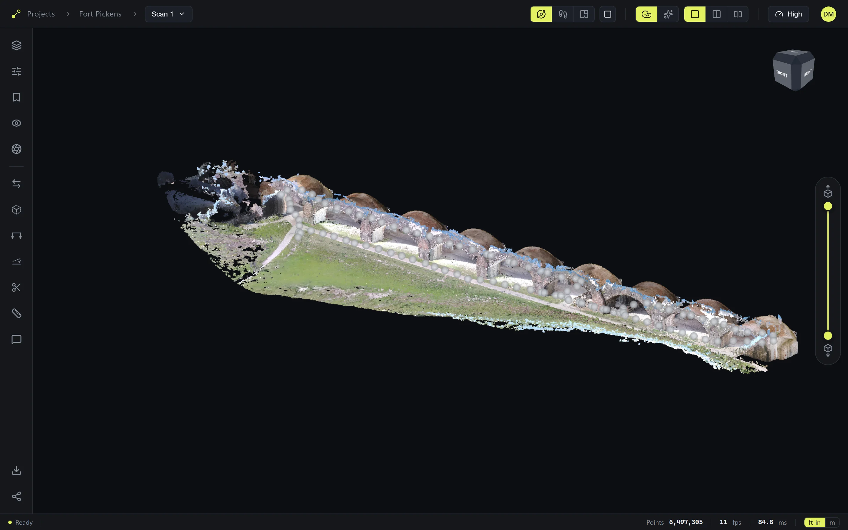 The TwinPoint viewer showing a scanned building