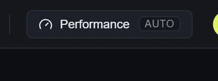 The render quality control in the top-right corner