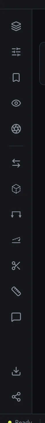 The complete tool rail on the left edge of the viewer
