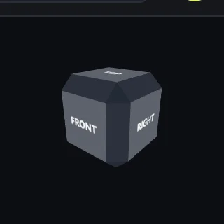 The view cube in the top-right corner of the viewer