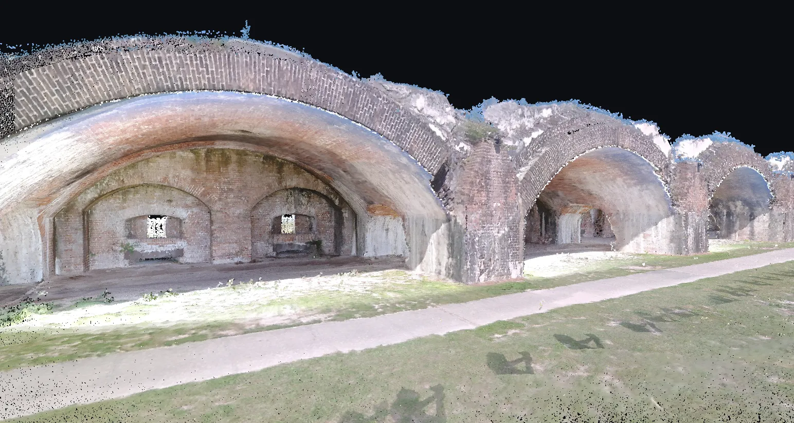 A real scan rendered as a measurable point cloud